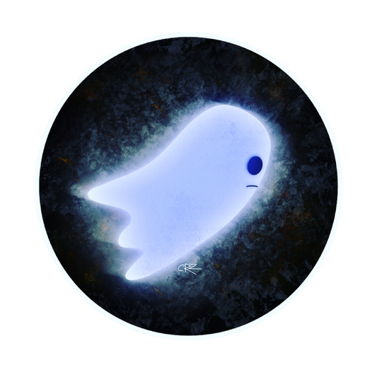 blue ghost sticker